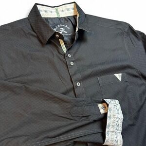 Rock Roll-n-Soul punk grunge long sleeve flip cuff button shirt size large